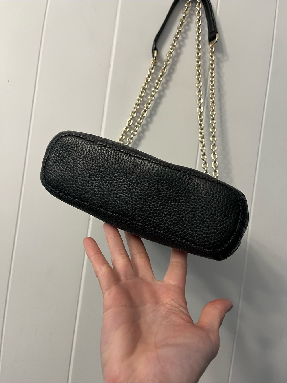 Kate Spade Jackson Street Ellery Convertible Bag Pebbled Black Leather Chain - Picture 4 of 16